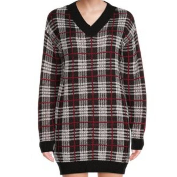 Plaid Sweater Dress - Picture 1 of 3